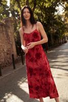 Bloemenjurk met bandjes - RED - XL