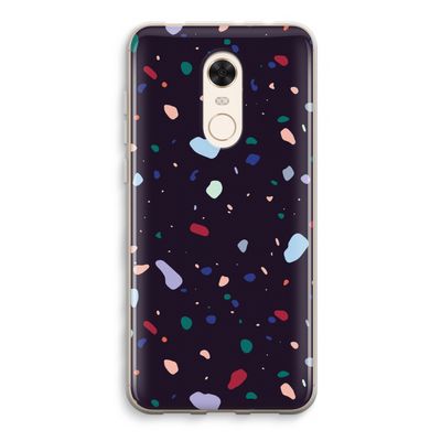 Dark Rounded Terrazzo: Xiaomi Redmi 5 Transparant Hoesje