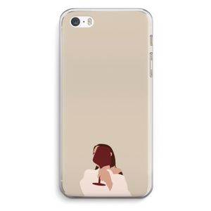 I drink wine: iPhone 5 / 5S / SE Transparant Hoesje