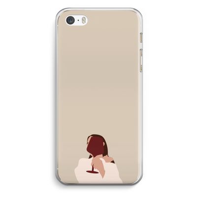 I drink wine: iPhone 5 / 5S / SE Transparant Hoesje