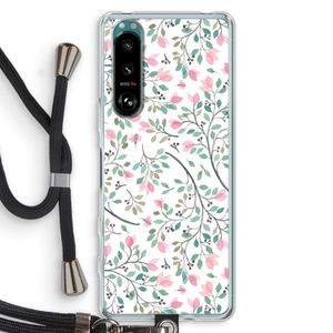 Sierlijke bloemen: Sony Xperia 5 III Transparant Hoesje met koord