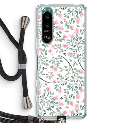 Sierlijke bloemen: Sony Xperia 5 III Transparant Hoesje met koord