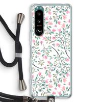 Sierlijke bloemen: Sony Xperia 5 III Transparant Hoesje met koord