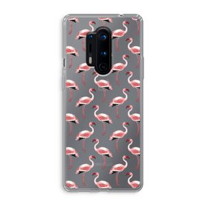 Flamingoprint groen: OnePlus 8 Pro Transparant Hoesje