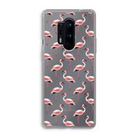 Flamingoprint groen: OnePlus 8 Pro Transparant Hoesje