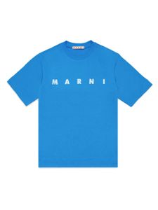 Marni Kids t-shirt en coton à logo imprimé - Bleu