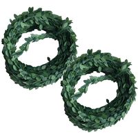 2x Mini buxus guirlande slinger 500 x 1 cm kunststof