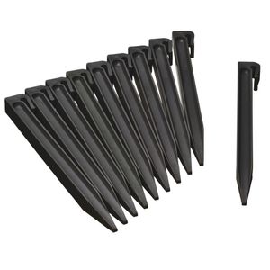 Grondpennen voor borderranden zwart H26,7x1,9x1,8 cm set 10 stuks - Nature