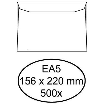 500 Witte gegomde enveloppen EA5 156 x 220 mm