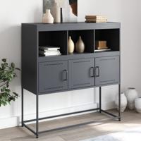 Dressoir 100,5x39x107 cm staal antracietkleurig