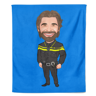 Cartoon Fleecedeken Policeman - Pillow Buddies