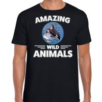 T-shirt orka walvissen amazing wild animals / dieren zwart voor heren - thumbnail