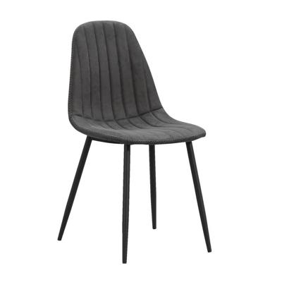 Leen Bakker - Eetkamerstoel Vince - Antraciet - Stof - Grijs - 56.5x43.5x88 Cm
