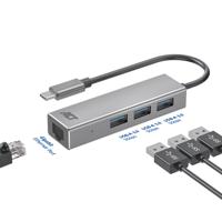 ACT Connectivity 3-Poorts USB-C 3.2 (USB 3.0) Hub met Gigabit ethernet poort usb-hub - thumbnail