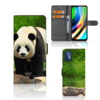 Motorola Moto G9 Plus Telefoonhoesje met Pasjes Panda - thumbnail
