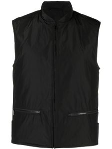 Ferragamo gilet zippé à col officier - Noir