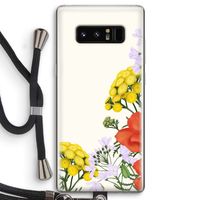 Wilde bloemen: Samsung Galaxy Note 8 Transparant Hoesje met koord