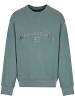 Armani Exchange sweat en coton à logo brodé - Vert - thumbnail