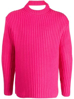 Botter pull en laine mérinos à design nervuré - Rose