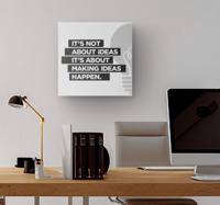 Canvas met motivatie tekst over ideeën