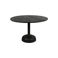 Tower Living Ronde Eettafel 'Elba' Mangohout, 120cm, kleur Zwart