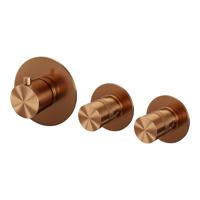 Brauer Copper Edition inbouwthermostaat - met inbouwdeel - 3 gladde knoppen - PVD - geborsteld koper 5-GK-088 Brauer Copper Edition inbouwthermostaat - met inbouwdeel - 3 gladde knoppen - PVD - geborsteld koper 5-GK-088