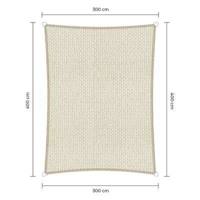 Sunfighter Schaduwdoek Rechthoek ivoor 3x4m.