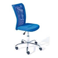 Leen Bakker - Bureaustoel Bonnie - Chroom/Synthetisch - Blauw - 43x88x56 Cm