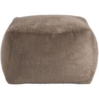 Leen Bakker - Poef Hein - 30x40x40 Cm - Polyester - Taupe