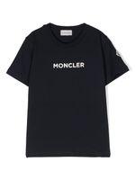 Moncler Enfant t-shirt à logo imprimé - Bleu