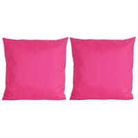 8x Bank/sier kussens voor binnen en buiten in de kleur fuchsia roze 45 x 45 cm