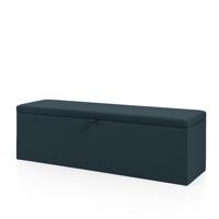 OP=OP Dekenkist met Klep Kunstleer Blauw Grijs/Blauw