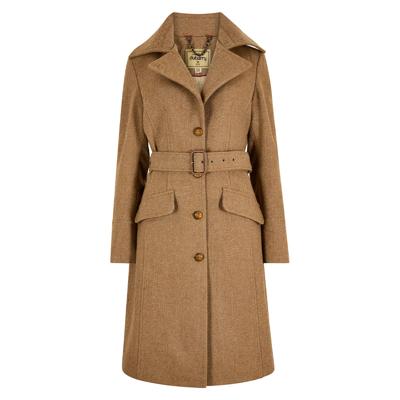 Dames Tweed Coat Brookvale Camel Twill