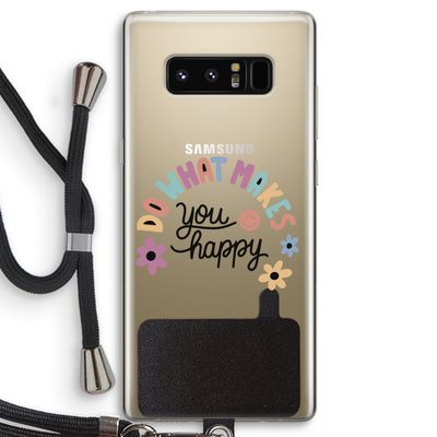 Happy days: Samsung Galaxy Note 8 Transparant Hoesje met koord