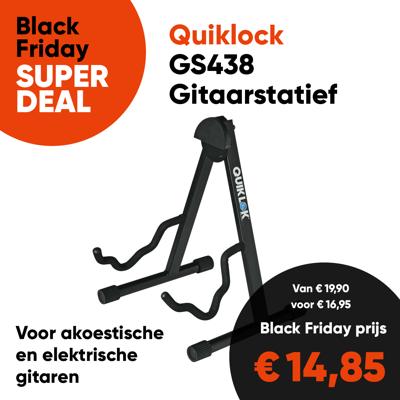 Quiklok GS438 Inklapbaar Gitaarstatief voor Elektrische en Akoestische Gitaar - Aanbieding