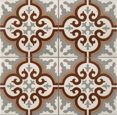 Vloertegel Cemento Decor Manisa Red 45x45