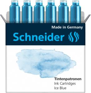 6 Inktpatronen Schneider Ice Blue pastel