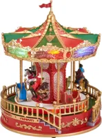 Kerst tafereel LED carrousel met geluid op batterijen Ø 22,5 x 28cm