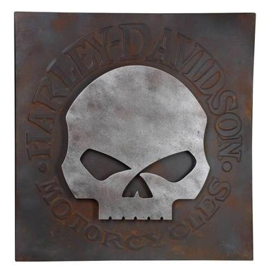 Harley-Davidson Distressed Willie G Skull Metalen Wanddecoratie 71 x 71 cm