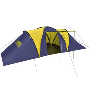 VidaXL Tent 9-persoons polyester blauw en geel