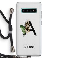 Charcoal Flora: Samsung Galaxy S10 Plus Transparant Hoesje met koord