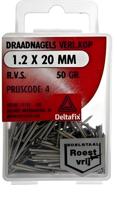 Draadnagel vk 1,2x20mm rvs 50gr - Deltafix