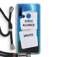 No Girls Allowed Unless: Huawei P20 Lite (2019) Transparant Hoesje met koord