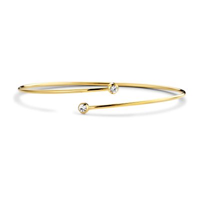 CO88 Collection 8CB 90692 Stalen Armband Dames - Bangle - Zirkonia - 58x49mm - Goudkleurig
