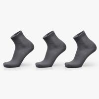 3 paren van bamboe Fiber mannen dubbele naald donkere bloem kleine vierkante sectie Business Tube sokken (Iron Grey)