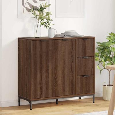 Dressoir bruin eikenkleur 89,5 x 33 x 82 cm Bewerkt hout