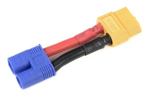 Conversie kabel EC3 Man > XT60 Vrouw met silicone kabel 12AWG