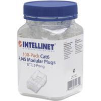 Intellinet 502344 Intellinet verpakking van 100 stuks Cat6 modulaire RJ45-stekkers UTP 2-voudige klem voor gevlochten draad 100 stekkers per pot 502344 - thumbnail