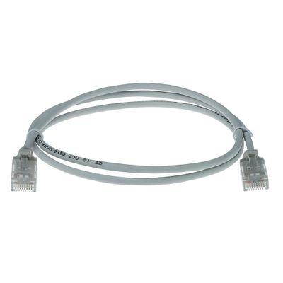 ACT Grijze 10 meter LSZH U/UTP CAT6 datacenter slimline patchkabel snagless met RJ45 connectoren
