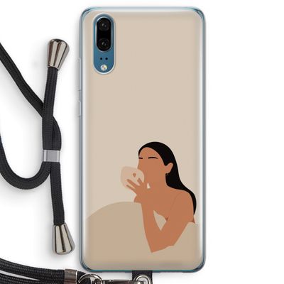 Fresh coffee: Huawei P20 Transparant Hoesje met koord